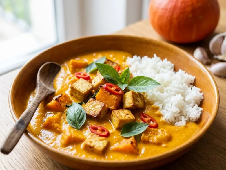 Pumpkin curry with rice