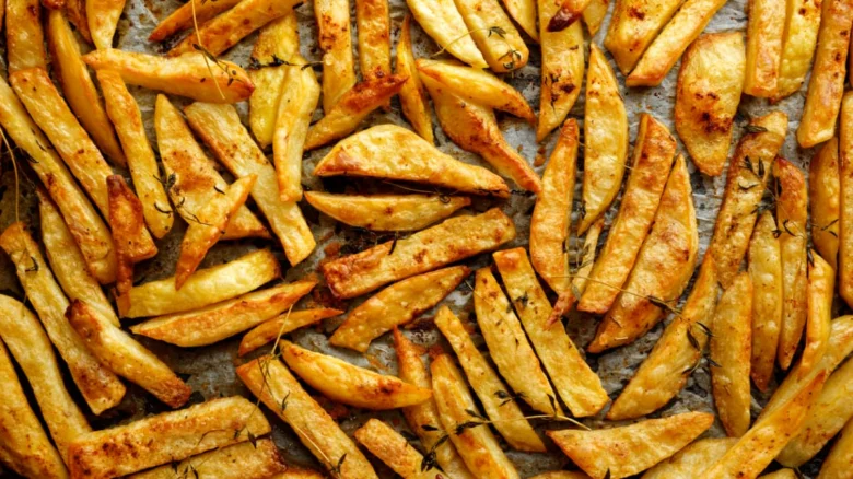 Baked potato wedges with skin on