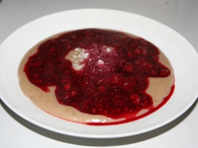 Buckwheat porridge with berry sauce