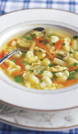 Vegetable soup in bowl