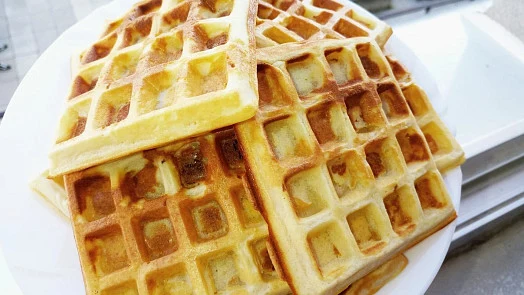 Waffles on plate