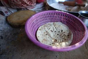 Chapati bread in basket