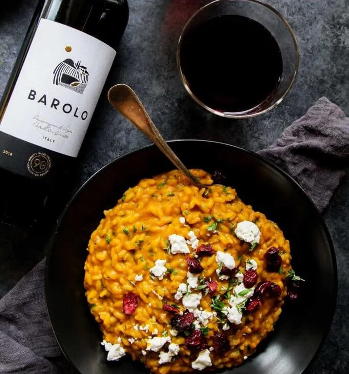 Risotto s vínem Barolo vhodné k houbám