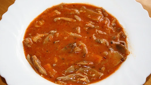 Mushroom stew in bowl