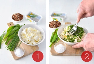 Bear garlic spread prep steps
