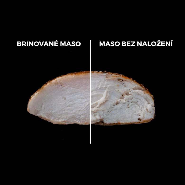 Srovnání vnitřní struktury masa po naložení vs bez něj