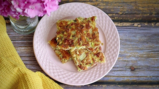 Zucchini potato fritters on plate